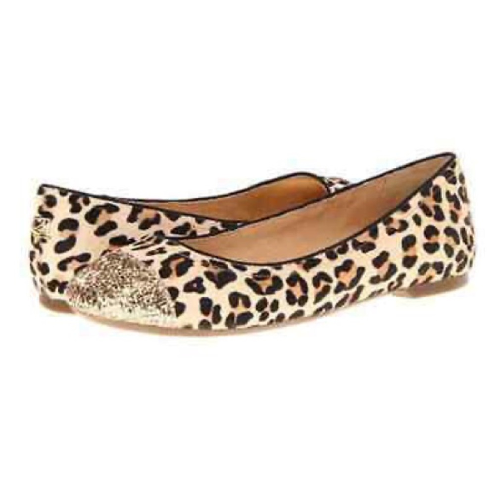Sperry Annabelle leopard calf hair glitter cap flats